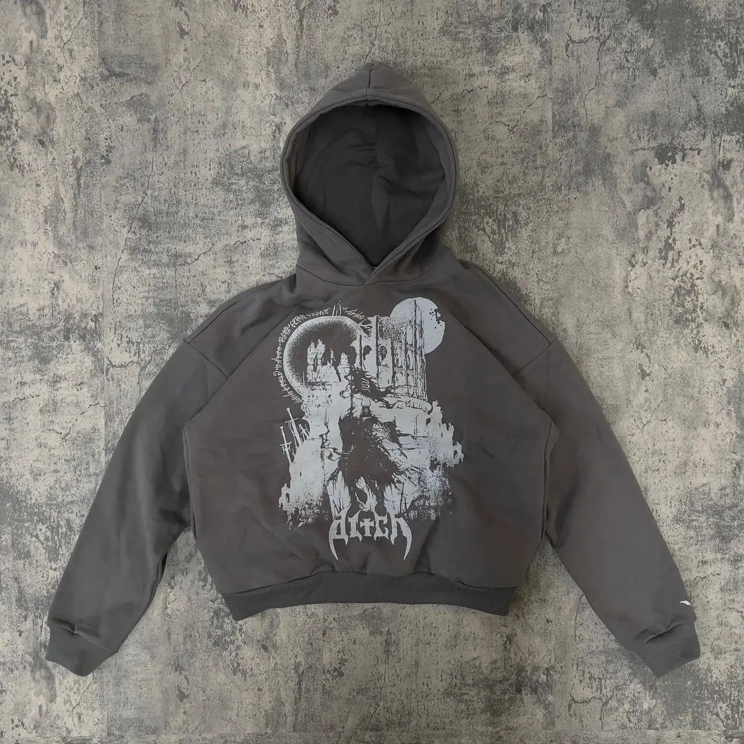 Women Casual Trend Style Hip Hop Retro hooded sweatshirt the autumn and winter seasons print y2k harajuku Korean oversized 240805