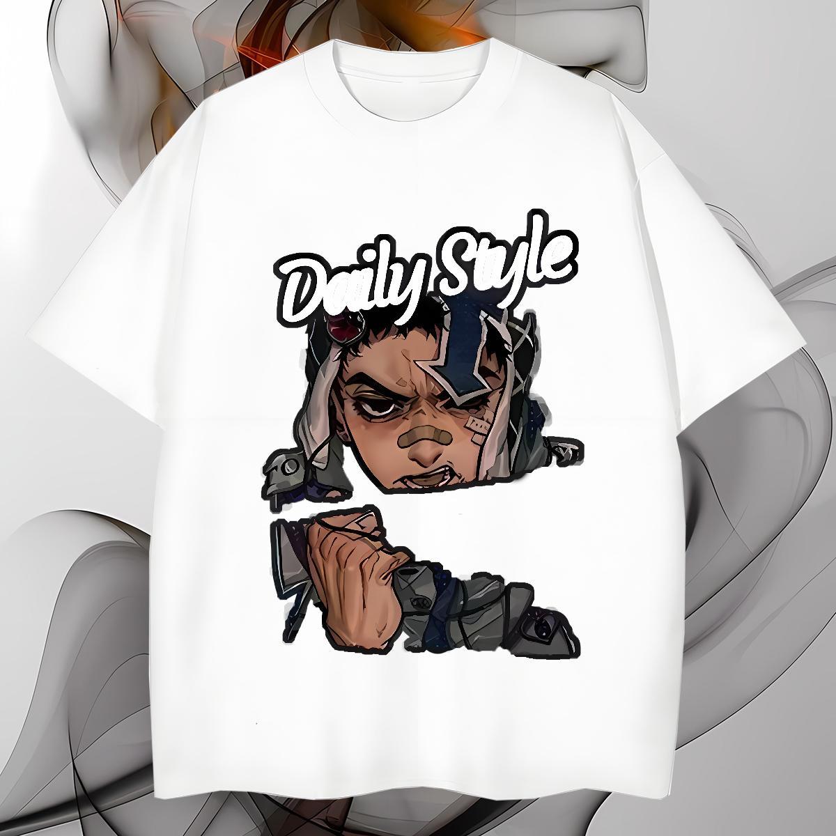 T shirt 230g Cotton portrait Casual Daily Wear Breathable Short Sleeve Asian Size Men Tees Factory Direct Loose Tshirts