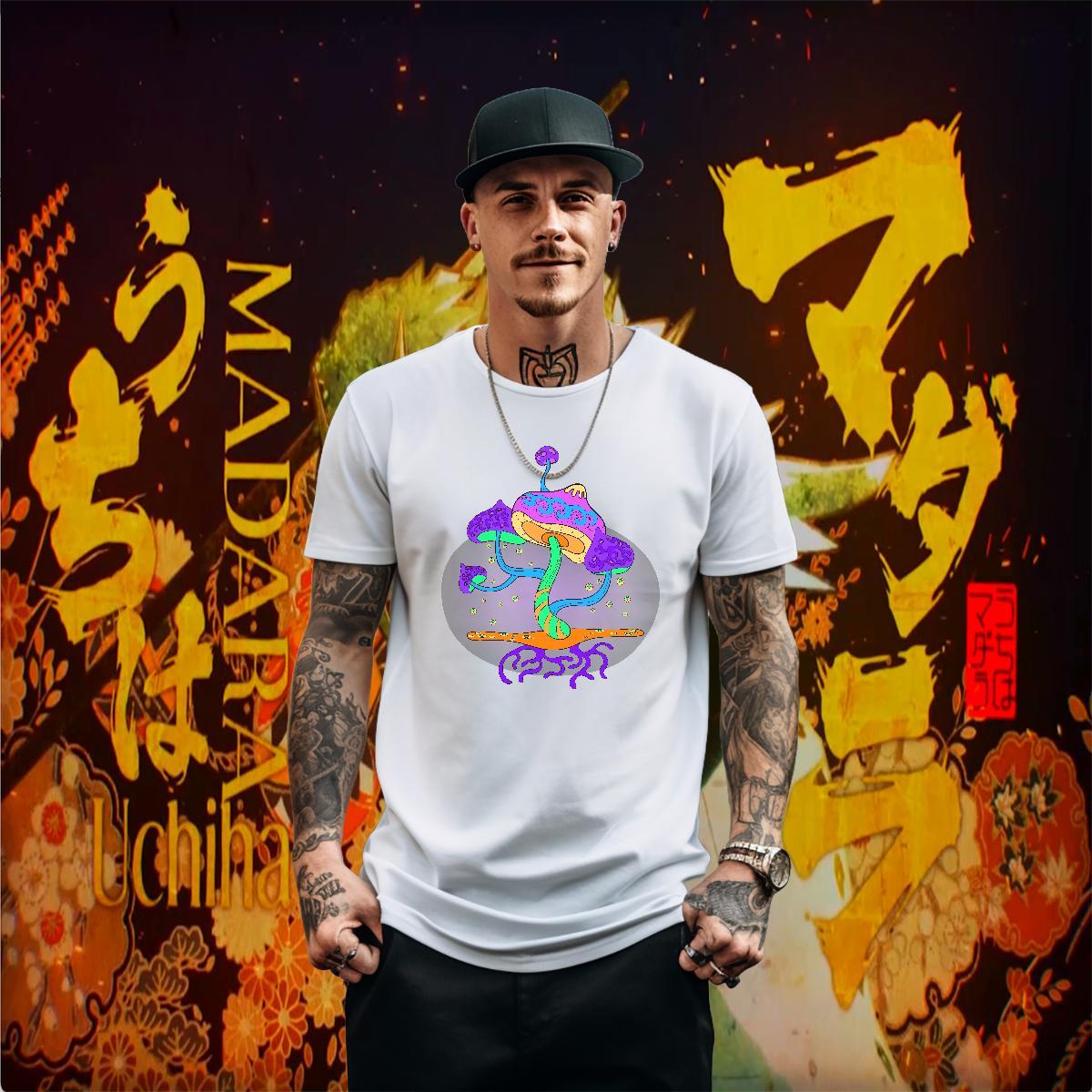 Classic T shirt 100% Cotton 230g mushroom Daily Wear Tees Short Sleeve O-Neck Loose Men Tops Tees Customized Print
