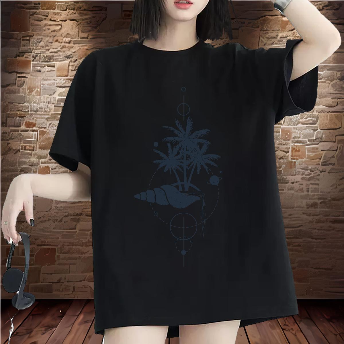5A Women T Shirts Breathable Crew Neck Lady T shirt Custom Printing tree Sports Casual 230g 100% Cotton TOP Quality Wear