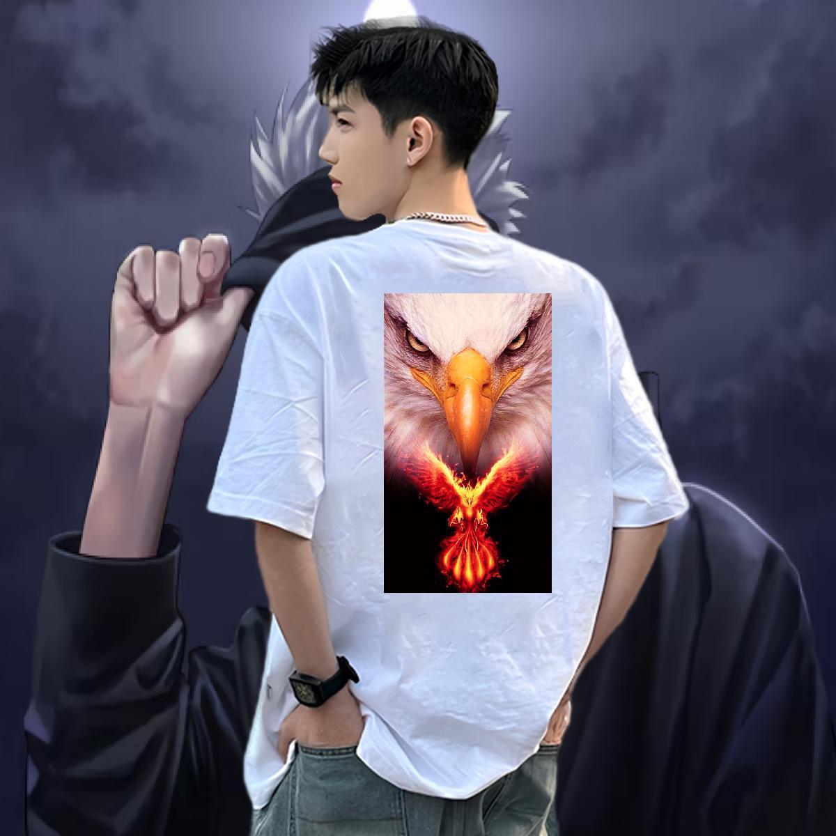 2024 Designer T shirt 230g 100% Cotton eagle Daily Outfit Tees Breathable Crew Neck Loose Men Tshirts Oversized 3XL 4XL