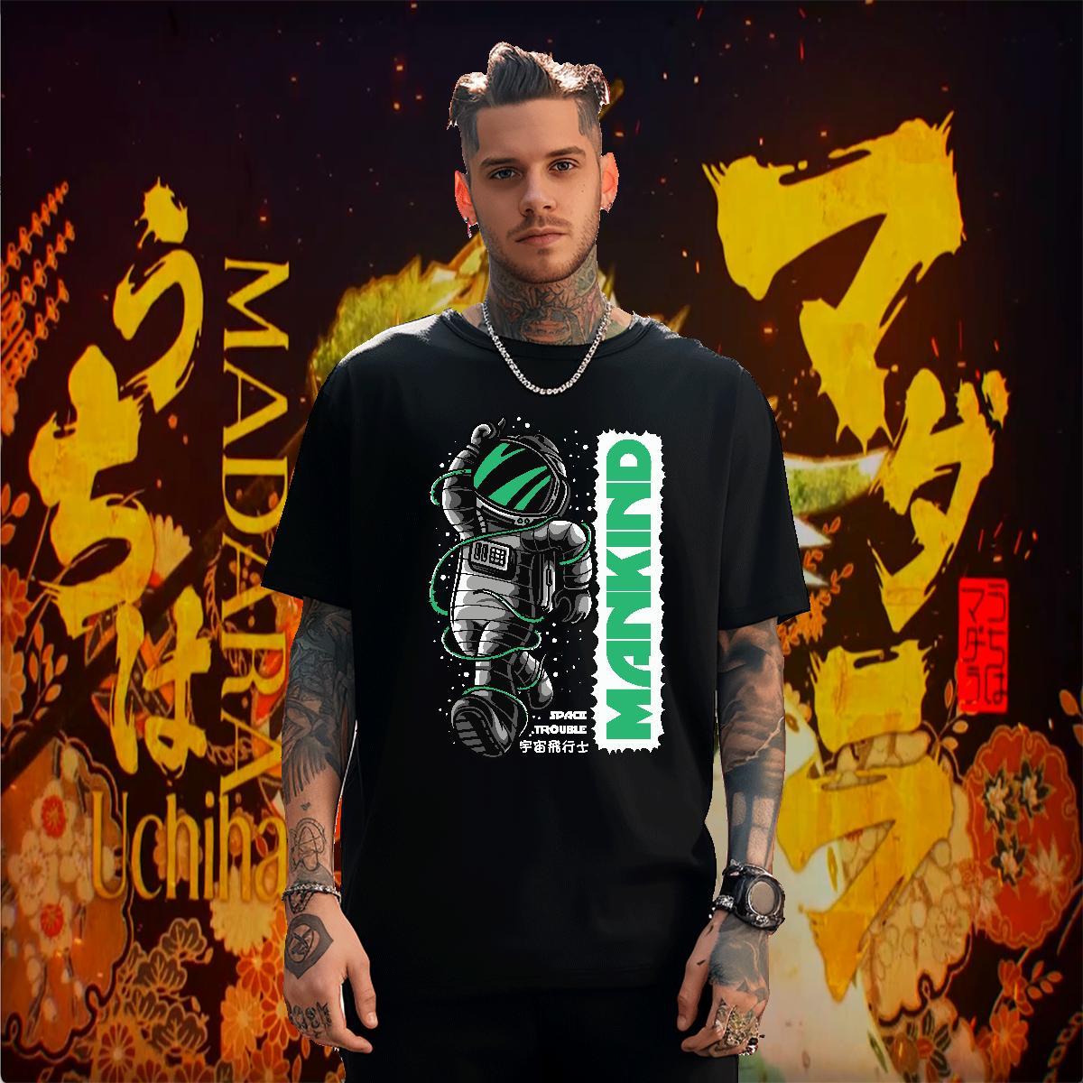 Man T Shirts 230g 100% Cotton universe Casual Daily Wear Breathable Short Sleeve Graphic Mens Tshirts Classic Brand Tees