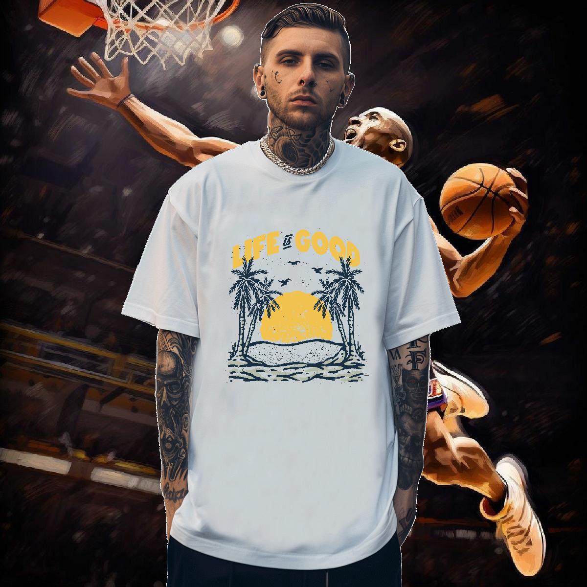 Customized T Shirts Men 230g Cotton sea Street Wear Tops Shirt O Neck Short Sleeves Popular Men Tshirts Skull