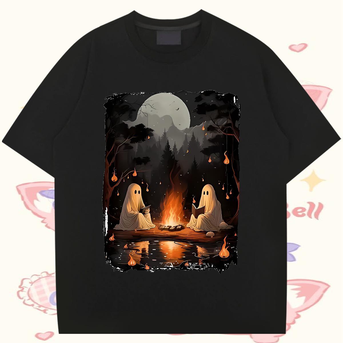 Fashion Casual Men T Shirts 230g Pure Cotton moon Outdoor Tops Shirt Short Sleeve O-Neck Loose Men Tees Custom Anime