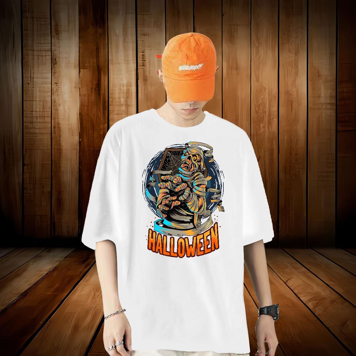 Designer Men T Shirts 230g Pure Cotton monster Street Tee Shirt Crew Neck Loose Men Tees DIY Printed