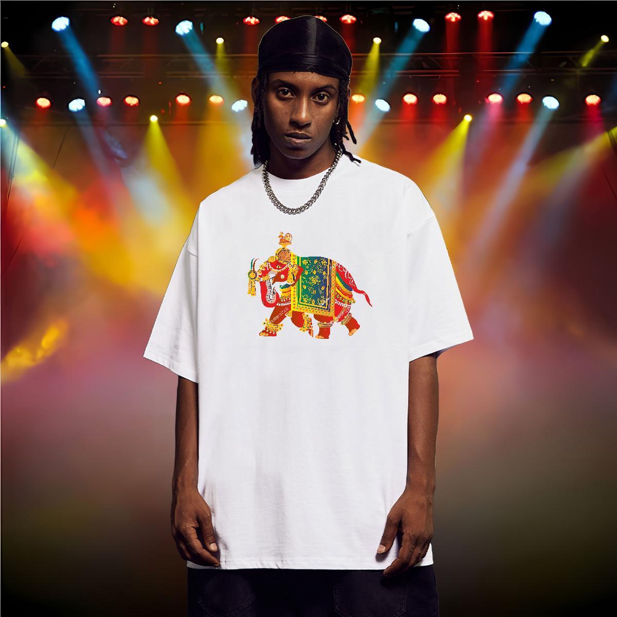 T Shirts Men 230g Pure Cotton elephant Outdoor Breathable DIY Printed Men Tees Fashion New Classic Clothes