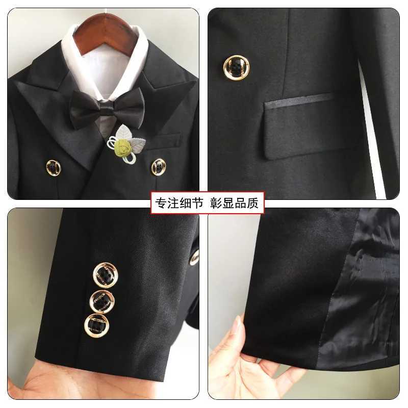 Suits Baby Boys Suit Boys Wedding Dress Children Blazer Jacket Pants Tie 3Pcs Photograph Suit Child Kids1 Year Birthday Party Costume