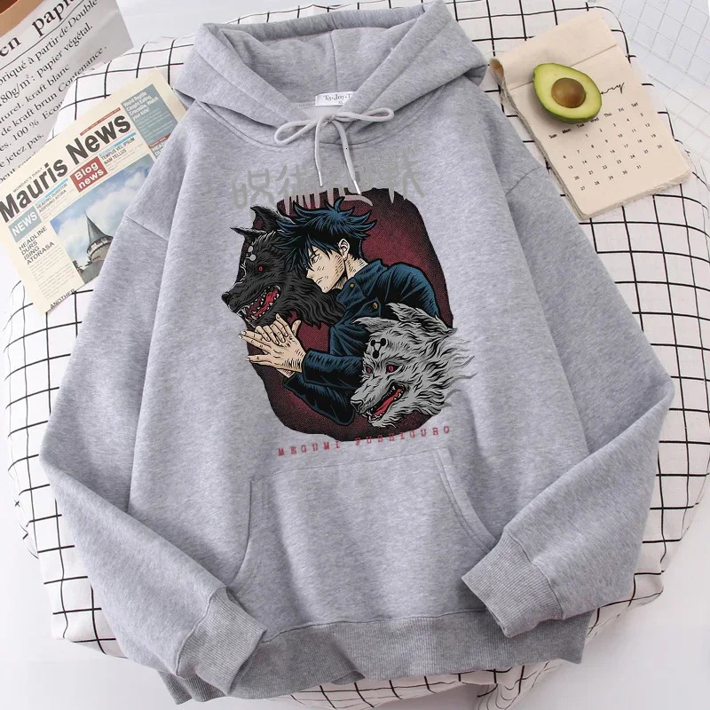 Womens Hoodies Japanese Anime Jujutsu Kaisen Hoodie Yuji Itadori Cartoon Sweatshirts Tops Kawaii Gojo Satoru Graphic Streetwear 240806