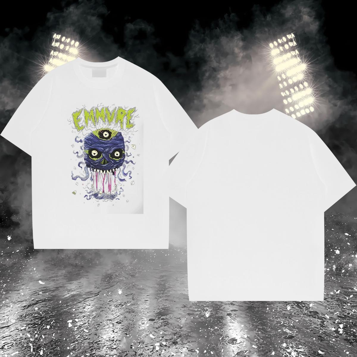 2024 T-Shirts for Men 230g 100% Cotton halloween Street Wear Tops Shirt O-Neck Short Sleeve Cool Tshirts Custom Print Oversized