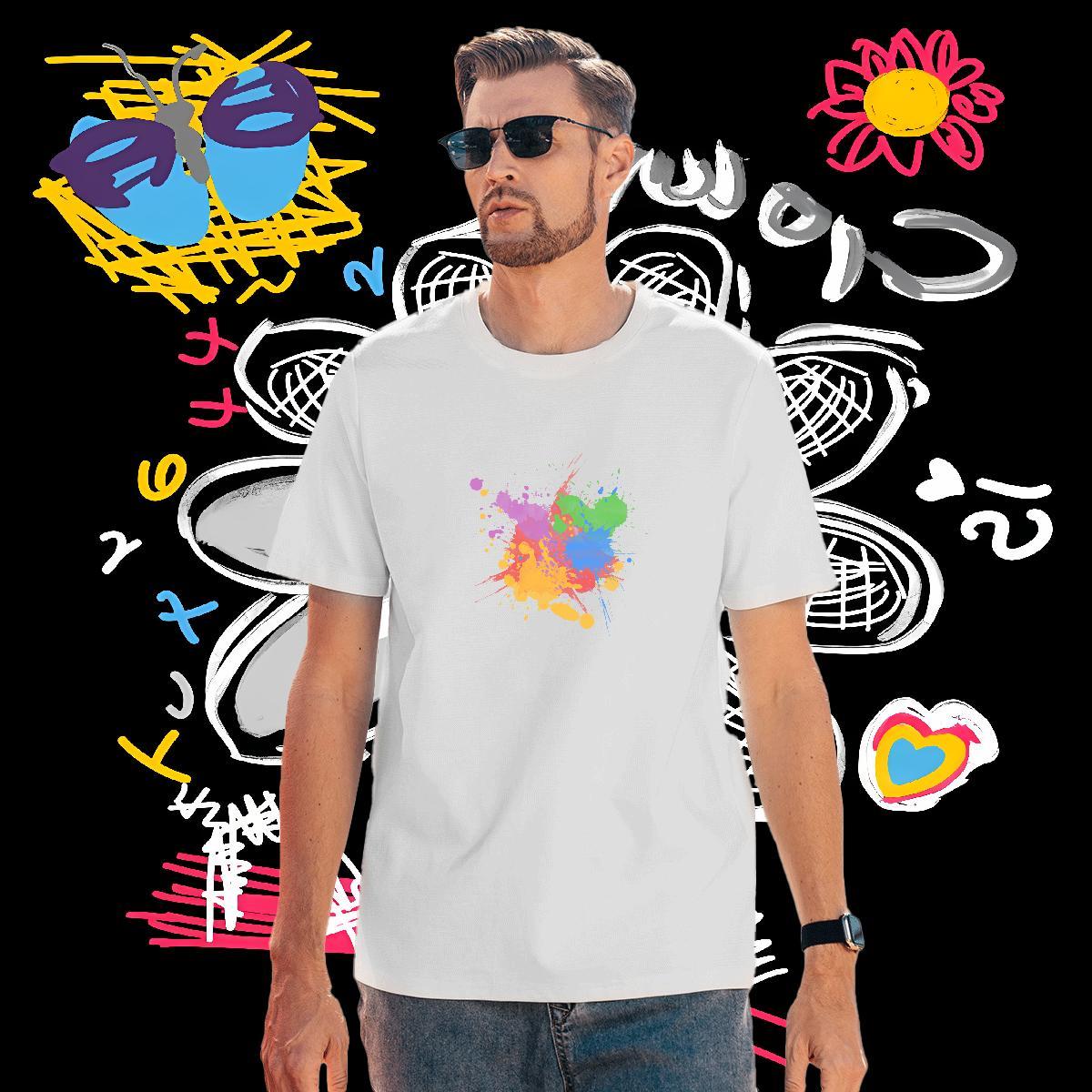 T-Shirts for Men 230g Cotton painting Anime Printing Street O-Neck Short Sleeve Cartoon Print Men Tshirts Designer TOP Quality Clothings