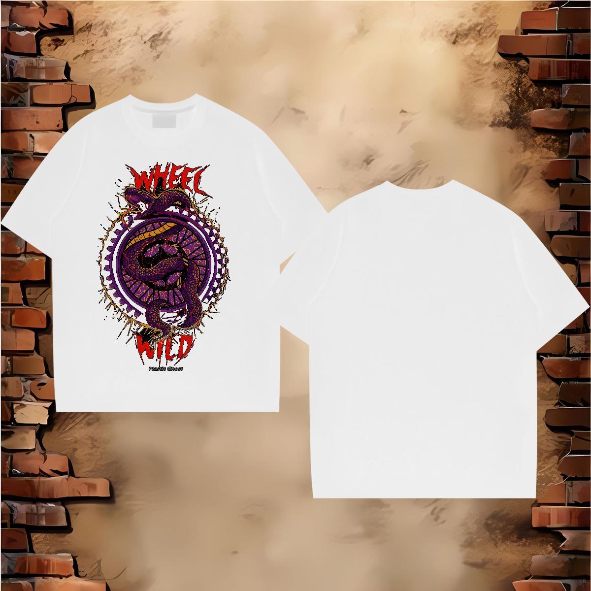 2024 New Man T Shirts 100% Cotton 230g snake Daily Wear Tee Shirt Breathable Crew Neck Cool Design Tshirt for Man Woman Oversized