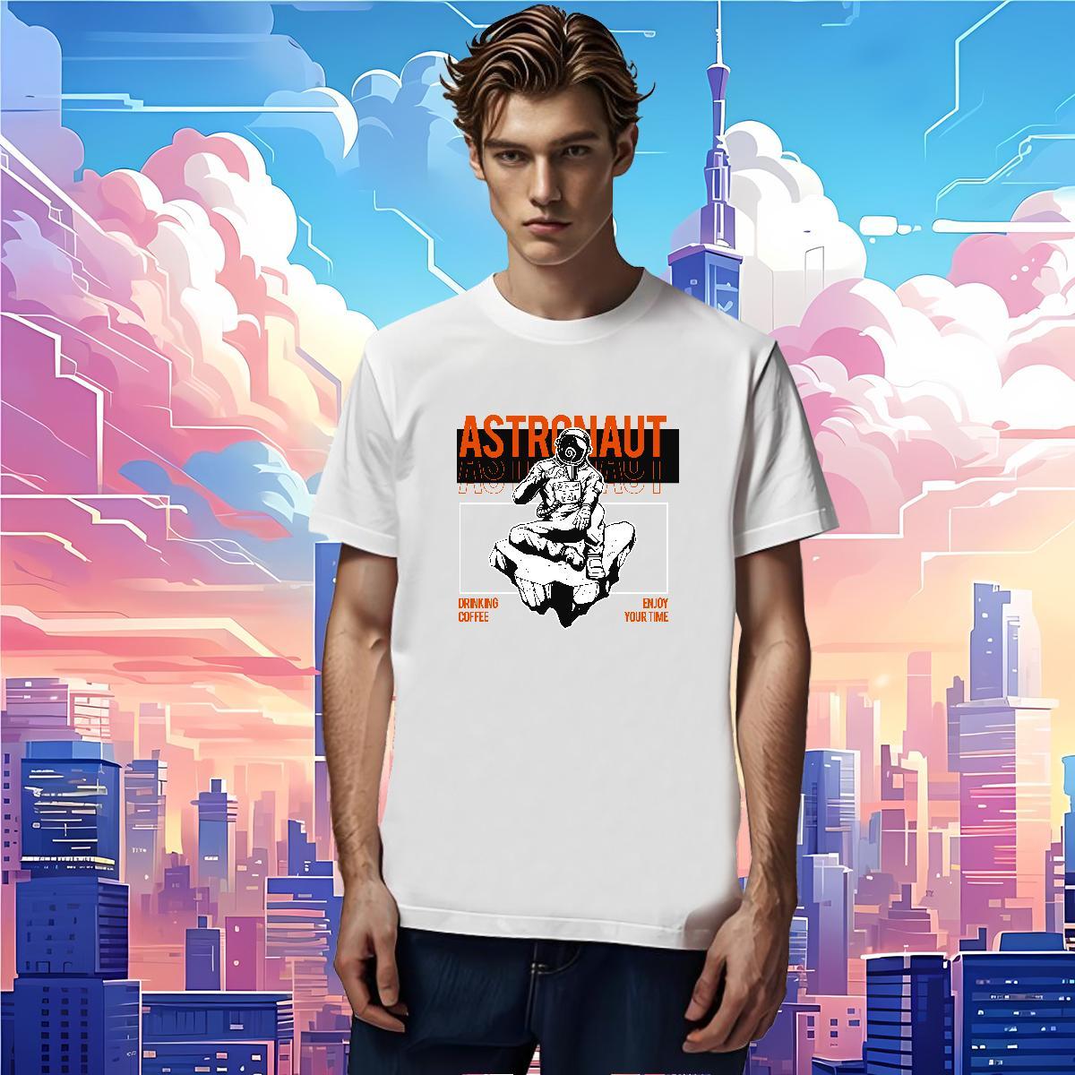 Man T Shirts 100% Cotton 230g universe Casual Daily Wear Crew Neck Skull Tshirt for Man Woman 2024 Designer Classic Tshirts