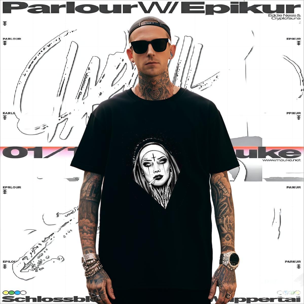 Men T Shirts 230g Cotton nun Spring Summer Crew Neck Black White Men Clothes T-Shirt Designer Cool Top Tees