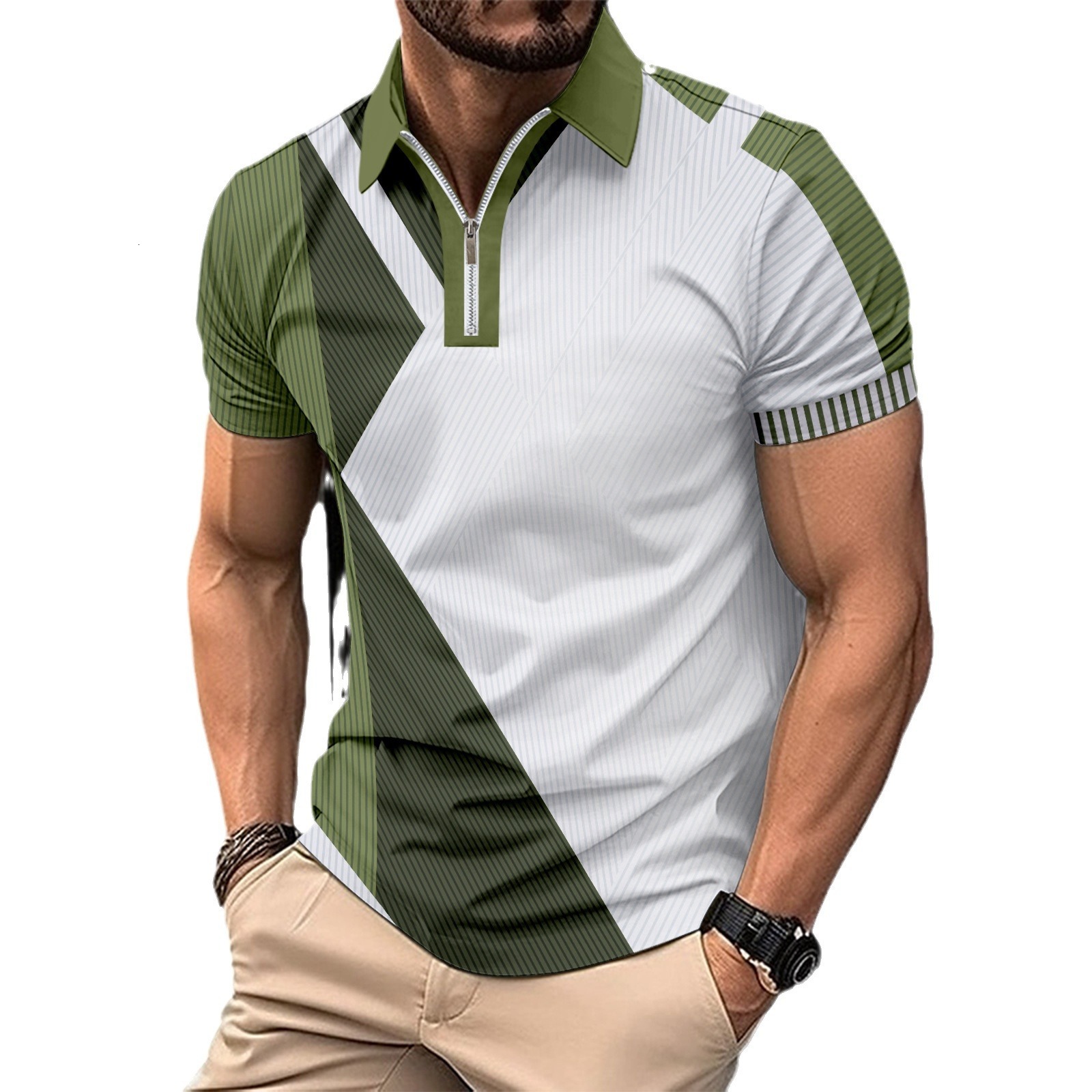 2024 New Men's Fashion Slim Fit Polo T-shirt