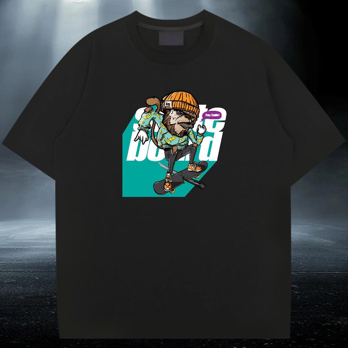 Unisex Mens Tshirts 230g 100% Cotton Spring Summer skateboarding DIY Printed Round Neck Short Sleeve Customized Men T Shirts Tees