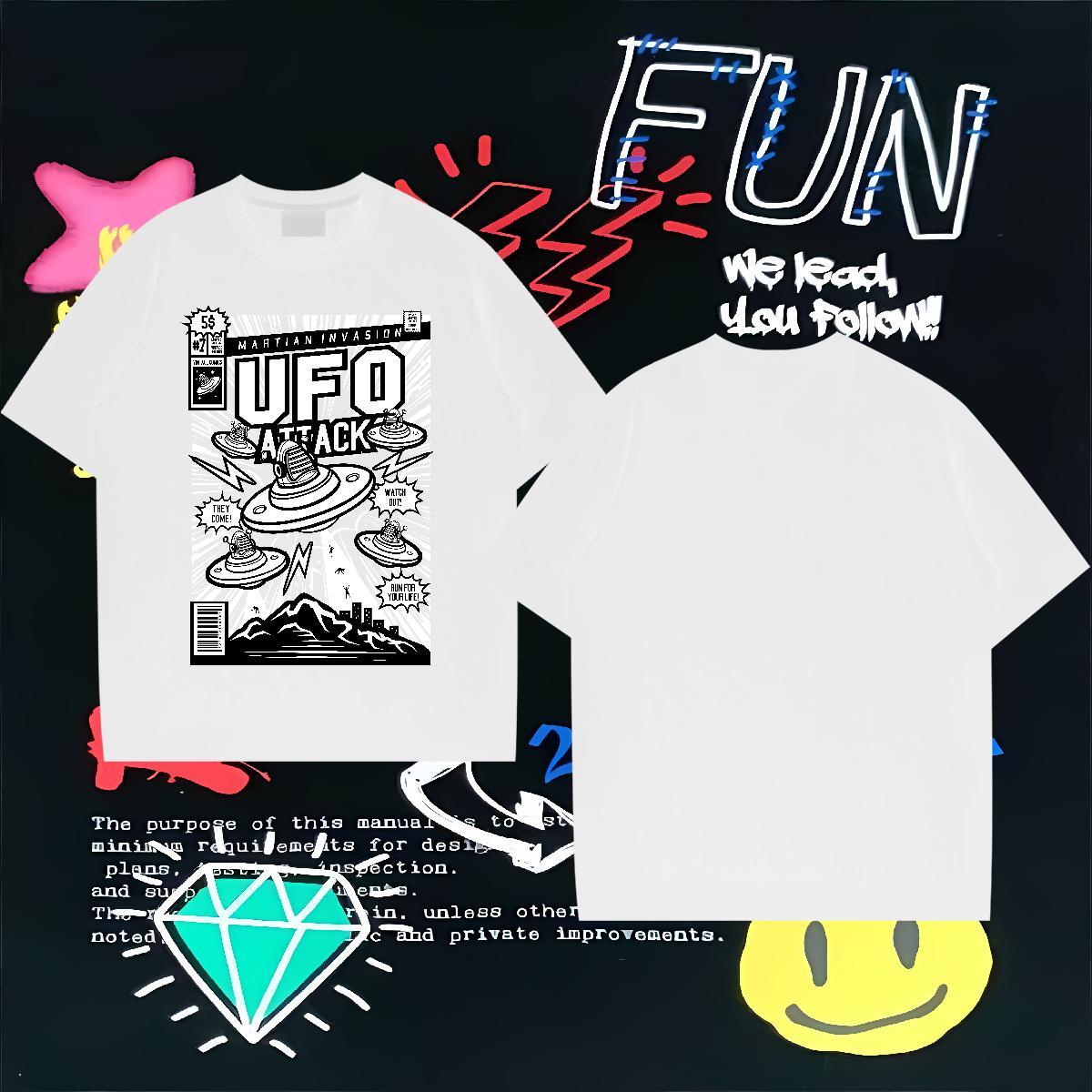 Fashion T-Shirts ET Wear 230g Pure Cotton Beach Unisex White Plus Size Crew Neck Breathable Tshirts