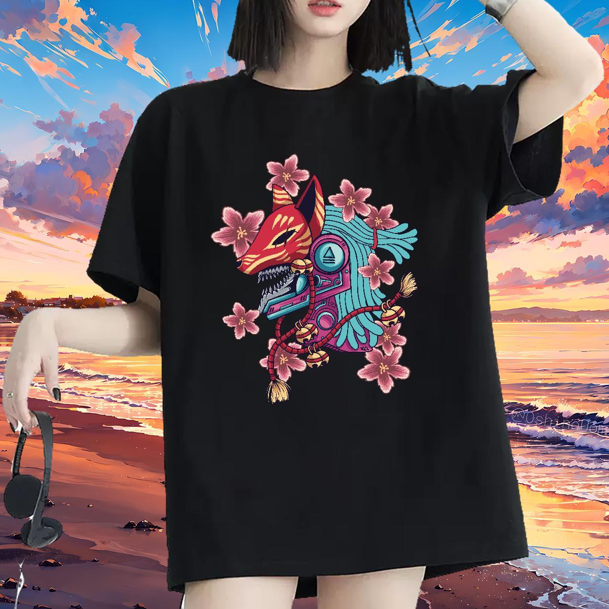 Popular Woman T Shirts Comfortable Tshirt for Man Woman Cartoon Printing L-4XL ET Outdoor 230g Pure Cotton Fashion New Tops