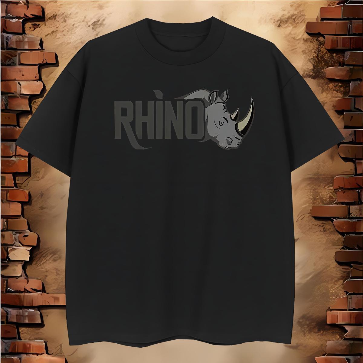 T Shirt For Man 230g Pure Cotton rhinoceros Street Casual Round Neck Short Sleeve Plus Size Custom Mens Tshirts 2024 Cool Tee Shirt