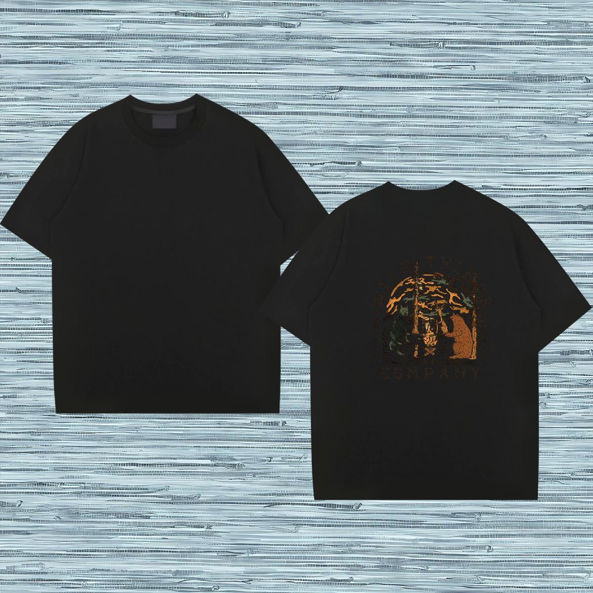 DIY T shirt 230g Cotton tree Summer Casual Tees Shirts Breathable Soft High Quality Men Tops Tees Skull