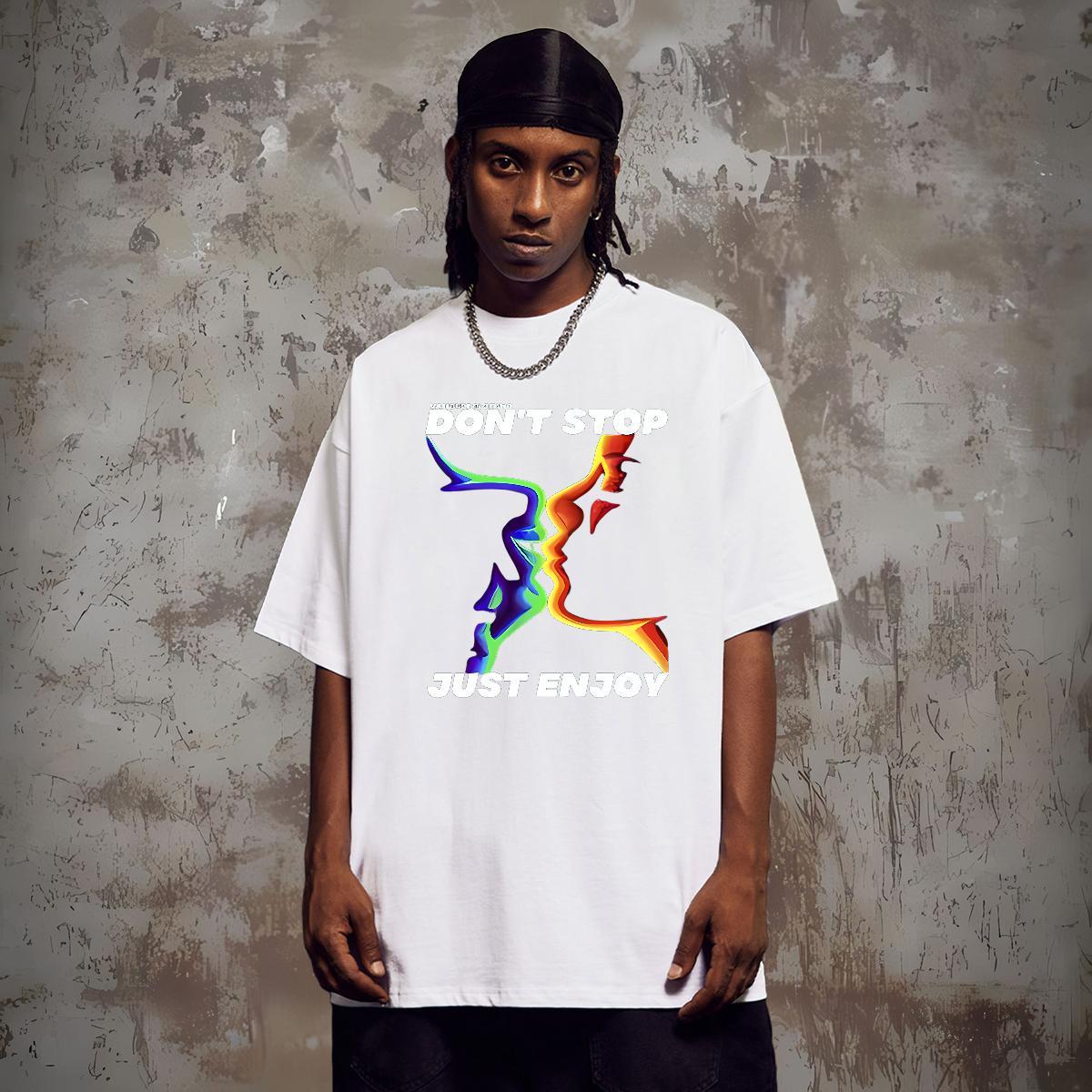 T-Shirts 100% Cotton 230g icon Hip Hop Crew Neck DIY Logo Oversized Tshirt for Man Woman Designer Cool Design Top Tees