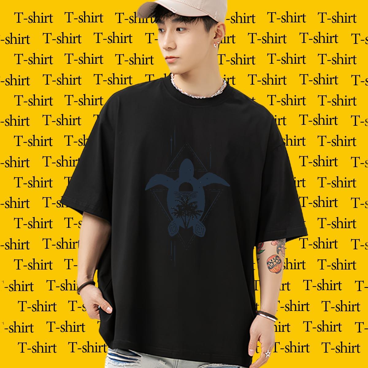 DIY Customized T-Shirts for Men 230g Pure Cotton Sports Casual Clothings Breathable Designer Tshirts DIY Printed