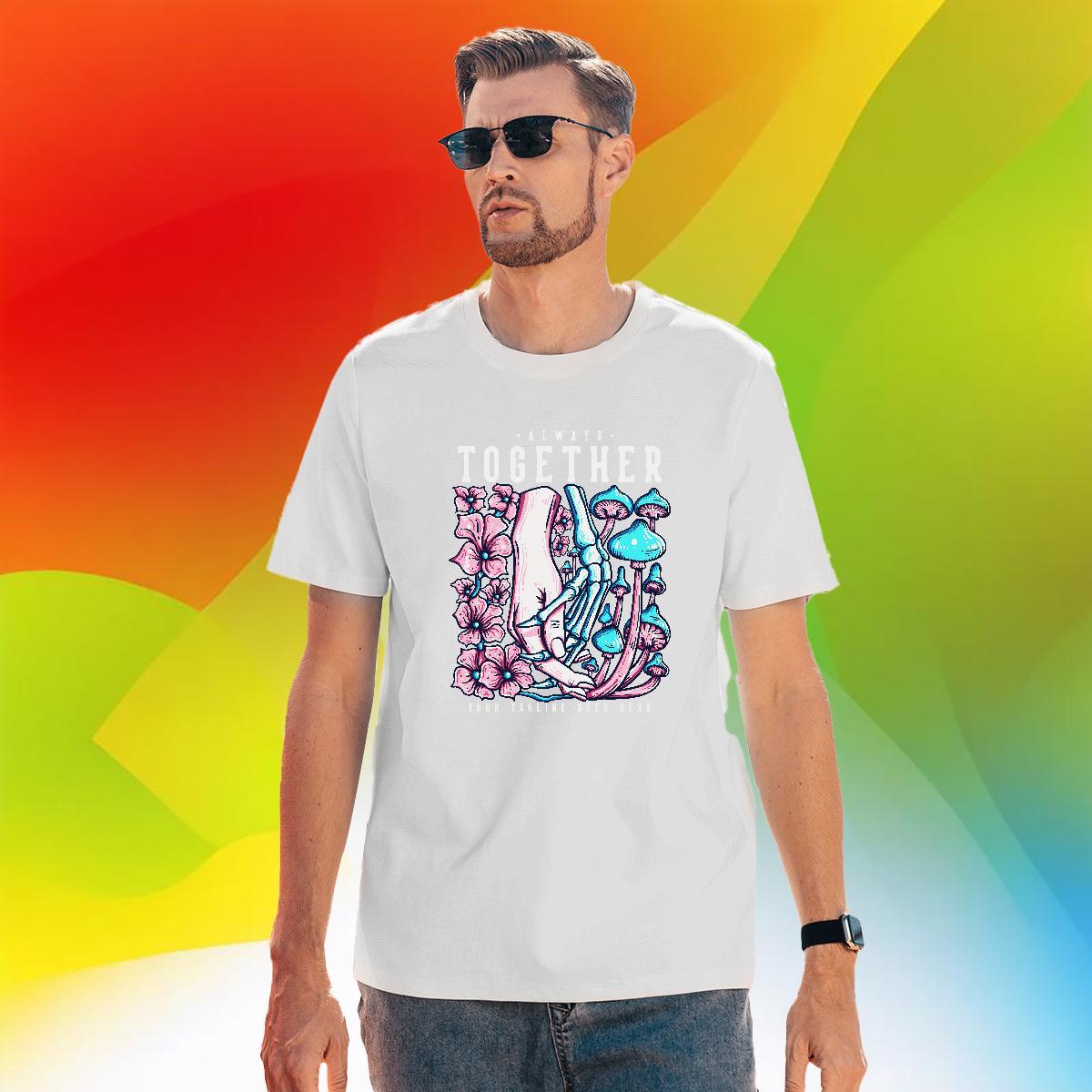 Classic Men Tops Tees 230g Cotton Daily Wear mushroom Plus Size Cartoon Breathable Short Sleeve Custom T-Shirts Polos