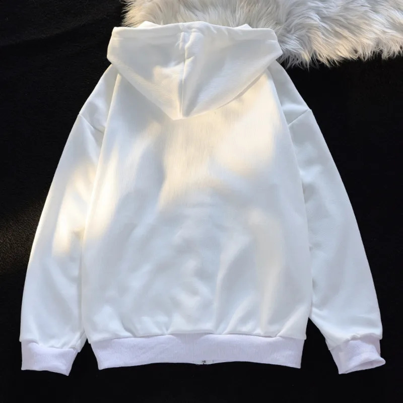 Vintage Denim Butterfly Embroidery Patchwork Tops Women Autumn Loose Long Sleeve Pullovers Y2k Street Hoodies Couple Sweatshirt 240805