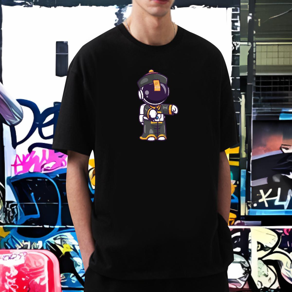 T Shirt For Man 230g 100% Cotton universe Anime Printing Street Crew Neck Breathable DIY Printed Men Tshirts Classic Casual Unisex Tees