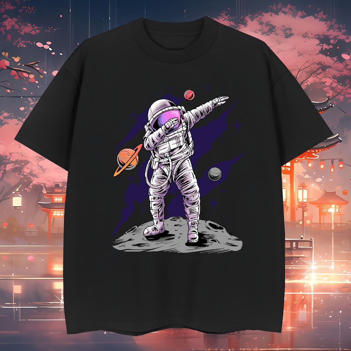 T-Shirts for Men 230g Pure Cotton universe Sport Breathable Crew Neck Custom Cartoon Men Clothes T-Shirt Fashion Loose Tops Shirt