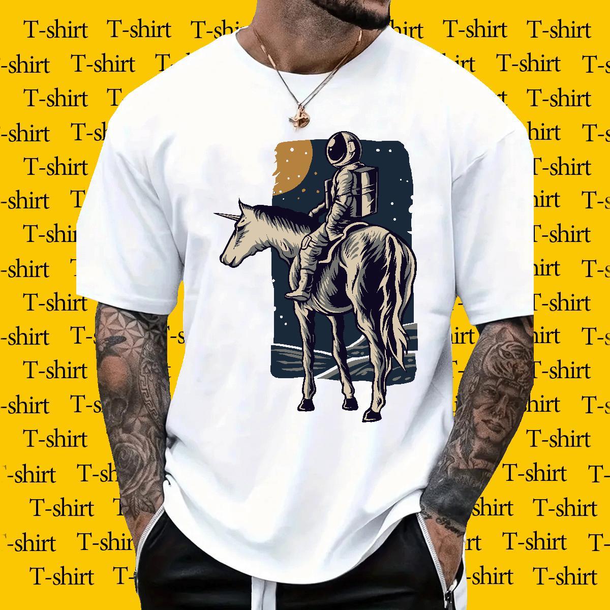 DIY Customized Men Tees 230g Pure Cotton Sports Casual universe Breathable Soft Mens T Shirts Loose Fit Black White Polos