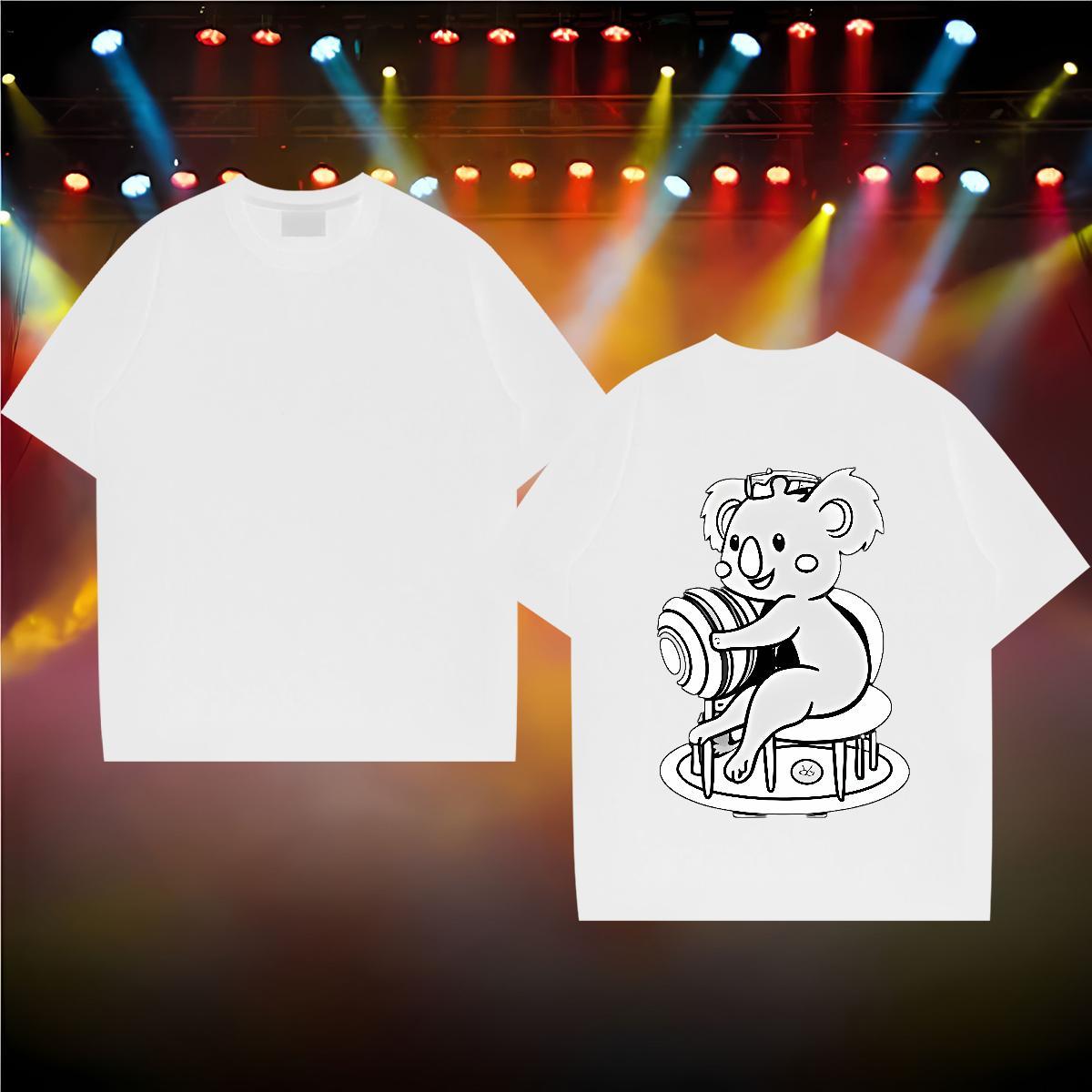 Factory Direct T-Shirts for Men 230g Cotton bear Home Outdoor Tops Tees Breathable Crew Neck Unisex Men Tees Custom Cartoon