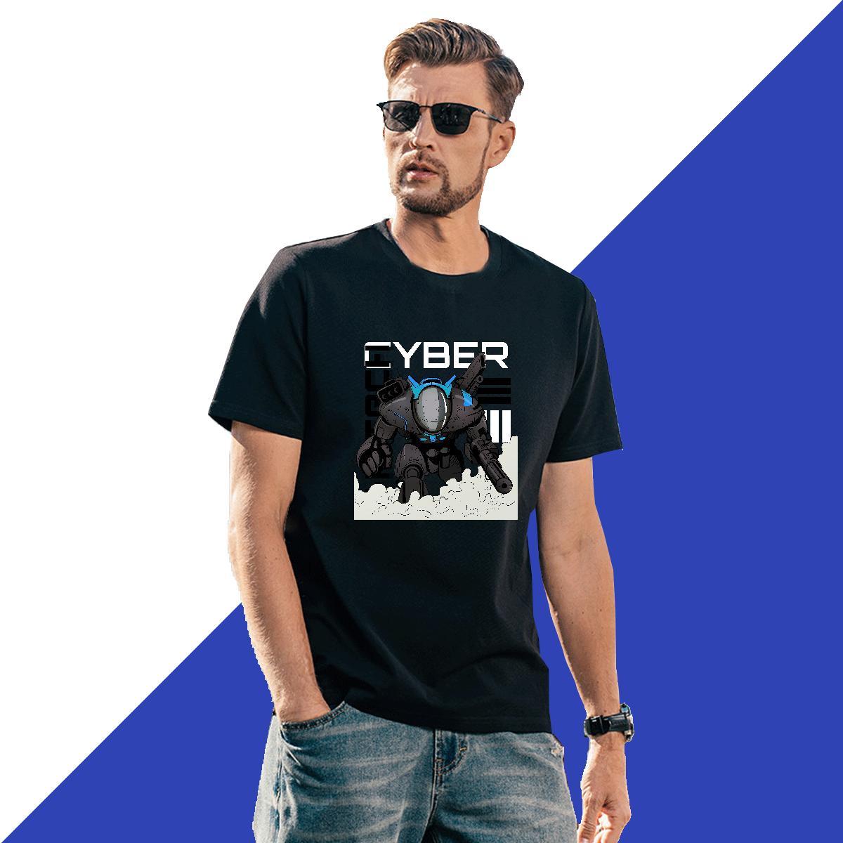 Soft Tshirts 230g Pure Cotton Anime Printing Street ET Custom Anime Crew Neck Factory Direct Men T Shirts Clothes