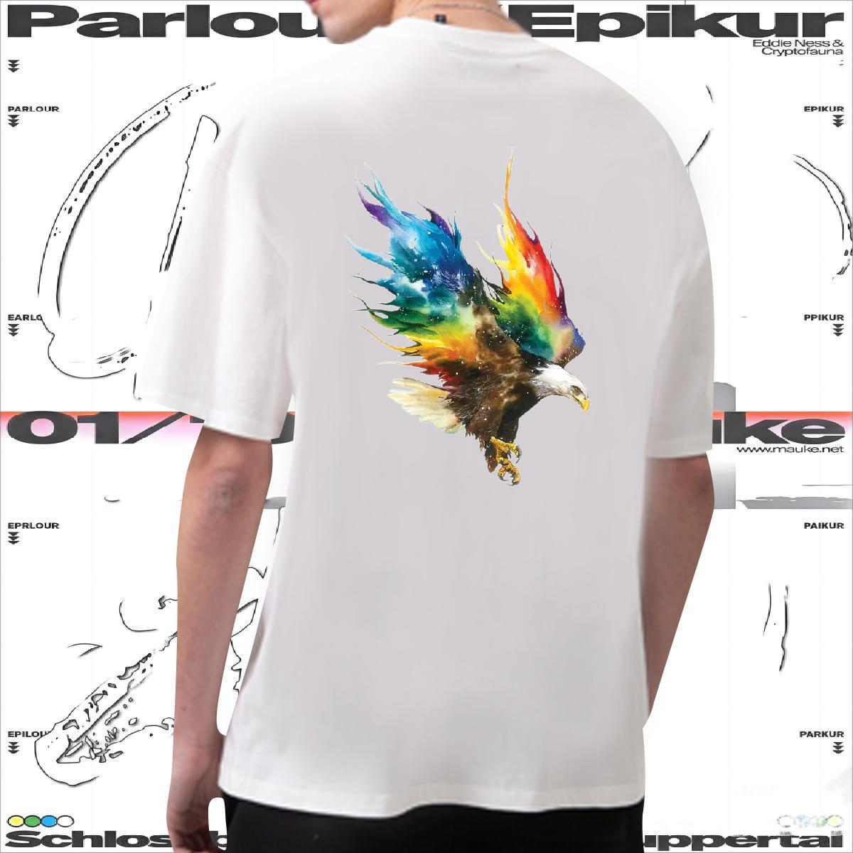 2024 New Men T Shirts 230g Cotton eagle Casual Beach Tops Shirt Breathable Short Sleeve Cool Design Men Clothes T-Shirt Cartoon Print