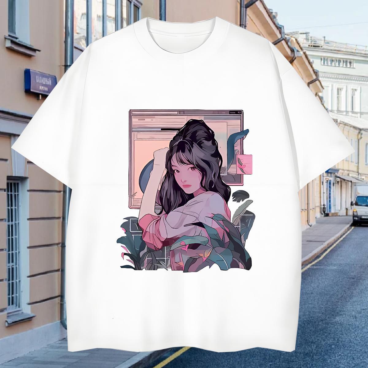 Mens T Shirts 100% Cotton 230g portrait High Street Hip Hop Breathable DIY Printed Men Tshirts 2024 Designer Cool Clothes