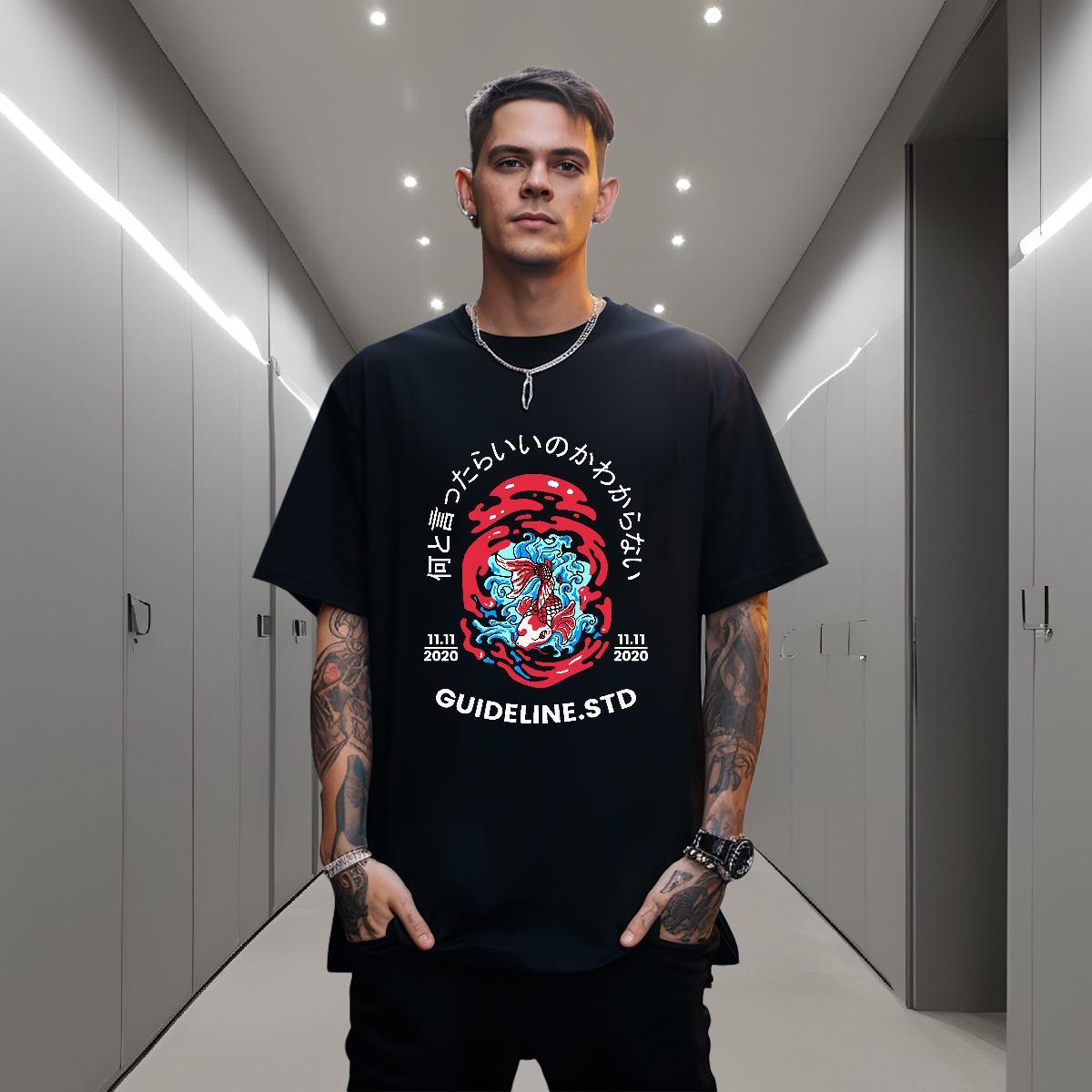 Mens T Shirts 100% Cotton 230g Sports Casual Breathable Short Sleeve Custom Anime Men Tops Tees Fashion Casual Unisex Tops Shirt