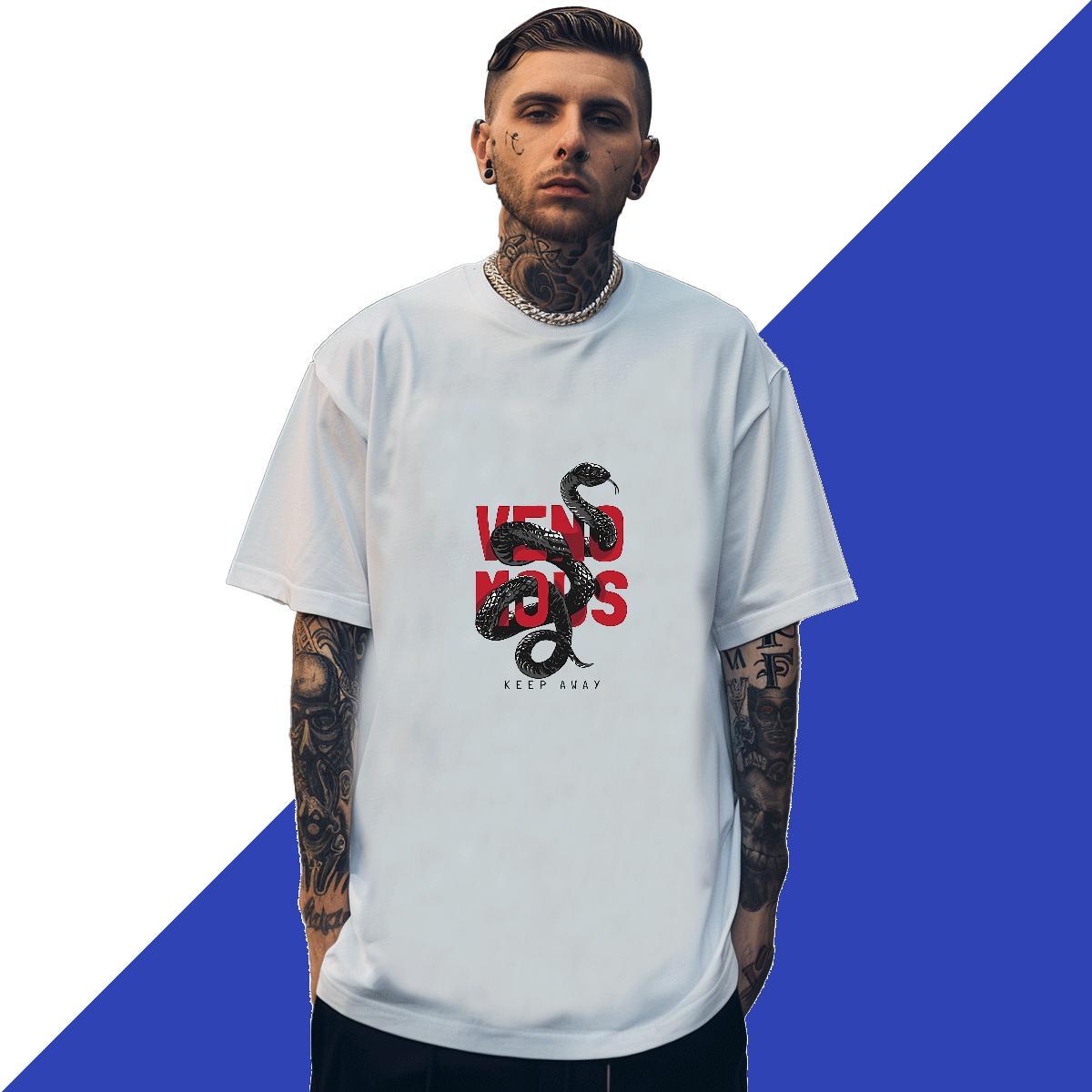 High Quality Men Tops Tees 230g 100% Cotton Daily Wear letter White Plus Size Crew Neck Factory Direct T Shirts Men Polos