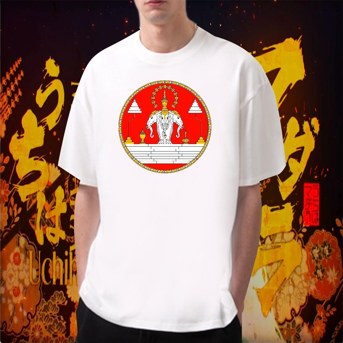 T-Shirts 230g Cotton elephant Daily Wear Breathable Short Sleeve Cartoon Printing L-4XL Men Tees 2024 New TOP Quality Tops Shirt