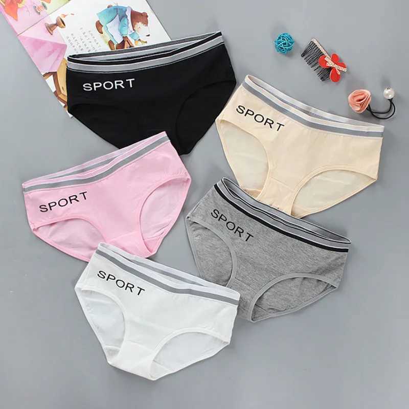 3 pieces/batch of girls underwear cotton 8-12-14 years old sports letter breathable underwear Pupils FYFP87W240715