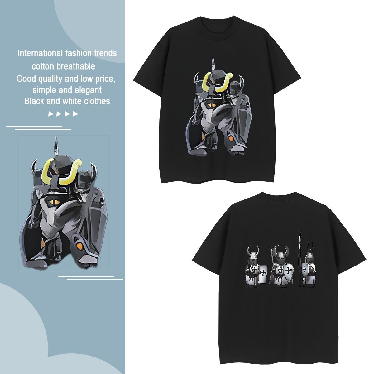 Mens T Shirts 100% Cotton 230g knight Daily Outfit Round Neck Short Sleeve DIY Printed Men Tops Tees 2024 Popular Tees Shirts