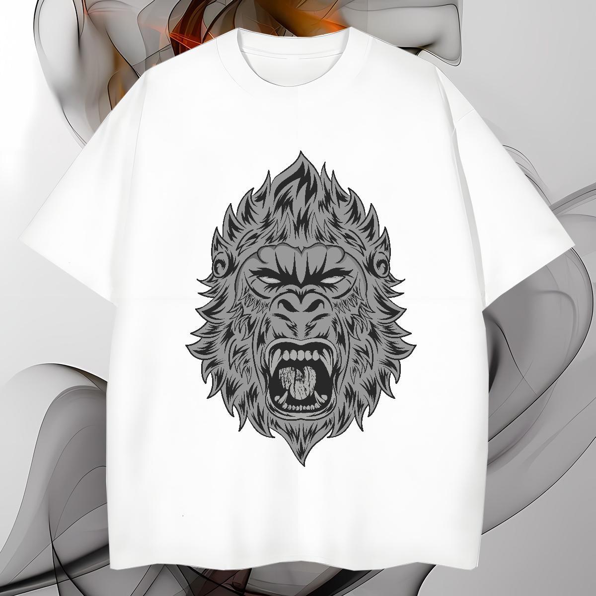 TOP Quality Men Tshirts 230g Cotton chimpanzee T-Shirts Daily Outfit Breathable DIY Anime Customized Tees Shirts