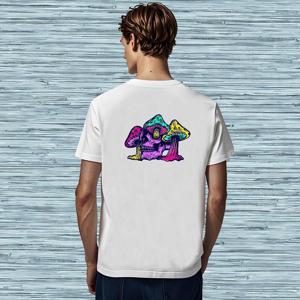 T Shirt For Man 230g Cotton mushroom Casual Beach Round Neck Short Sleeve Custom Printing Men Tshirts New Unisex Clothes