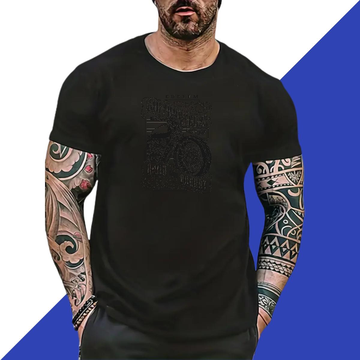 Soft Couples T Shirts 100% Cotton 230g Casual Motorcycle DIY Printed Breathable Classic Casual T-Shirts for Men Tees