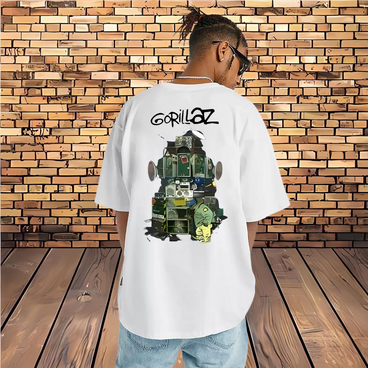 Free Shipping Man T Shirts robot Tshirts 230g 100% Cotton Beach Loose Fit Custom Anime Breathable Soft Mens Tshirts