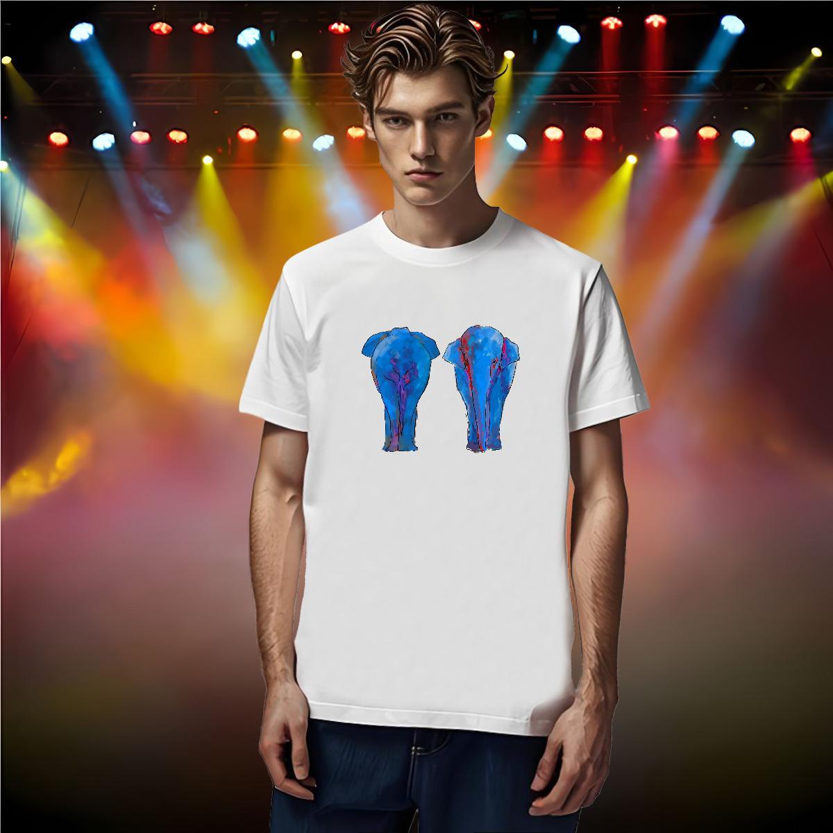 DIY Customized Mens T Shirts 230g Pure Cotton Elephant Street Wear Tees Shirts Crew Neck Brand Men Tshirts Graphic