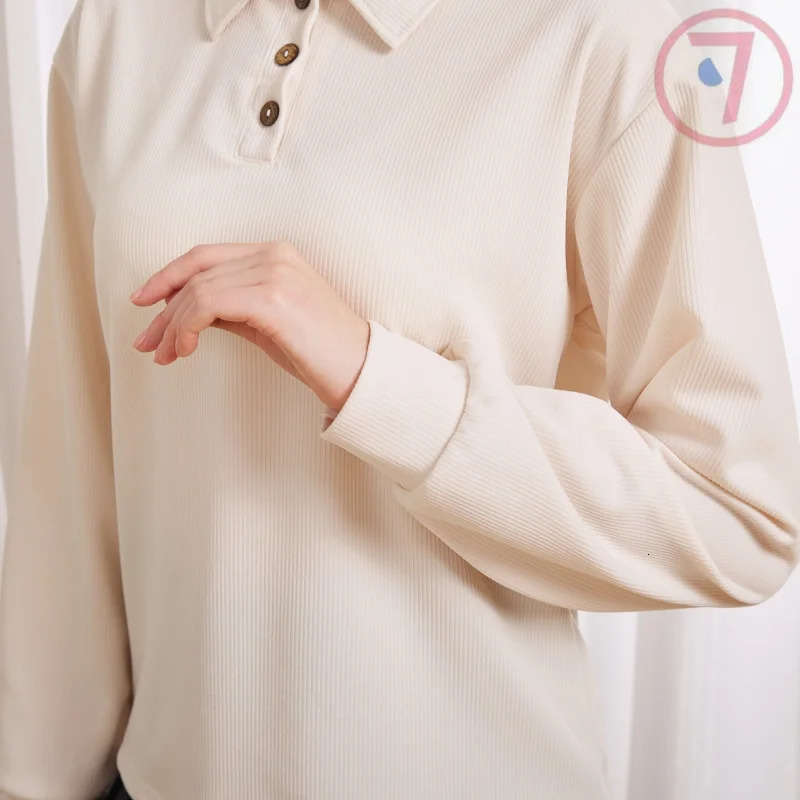 Spring Autumn Winter Korean Casual Female Pullover Fashion Women Blouse Simple Preppy Style Student Loose Soft Warm 240806