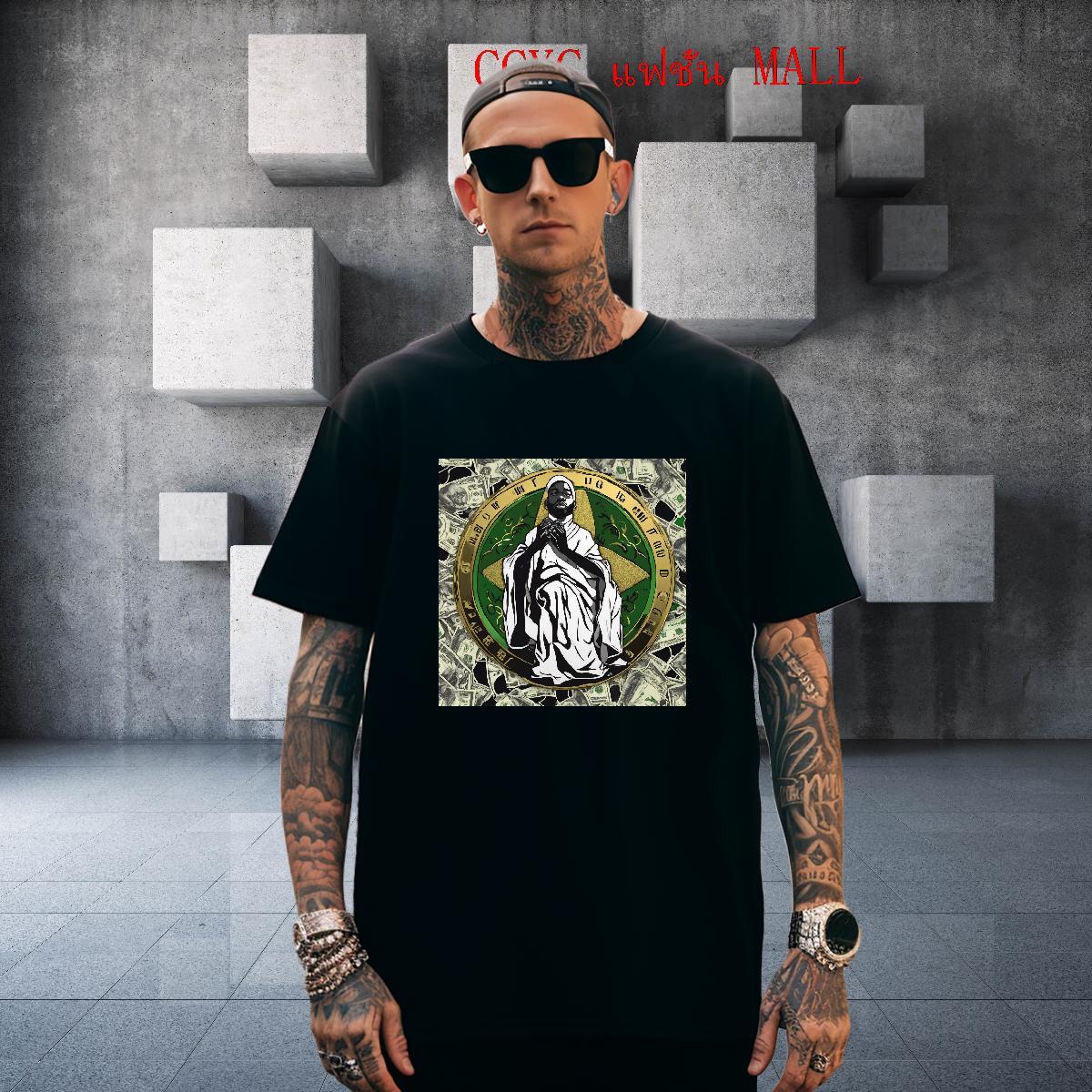 Loose Couples T Shirts 230g Cotton High Street Hip Hop green Cartoon Printing L-4XL O-Neck Short Sleeve New T-Shirts Tees