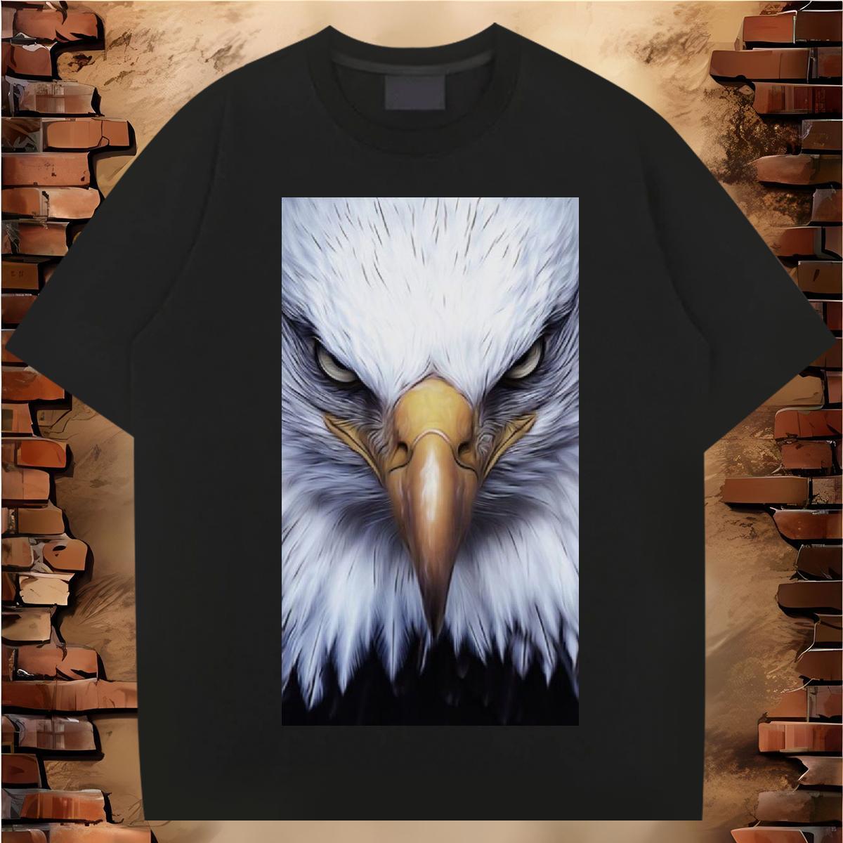 Customized Mens T Shirts 100% Cotton 230g eagle Daily Wear Tees Shirts Breathable Crew Neck Soft Mens Tshirts Custom Print Plus Size