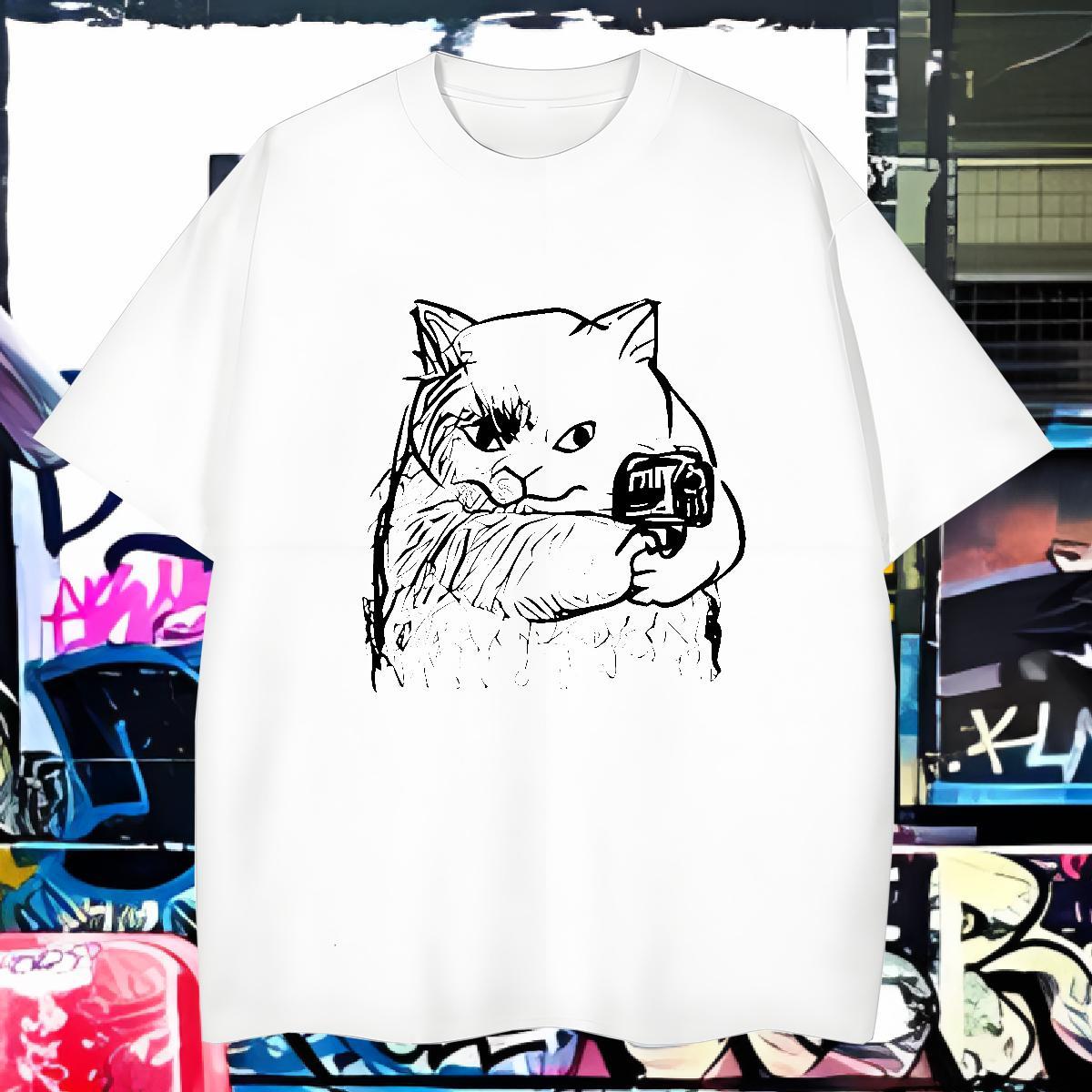 T shirt 230g 100% Cotton Street O Neck Short Sleeves Oversized Couples T Shirts 2024 Designer Cool Polos