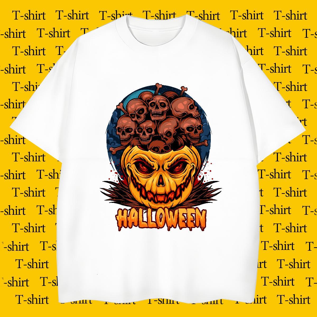 DIY Customized T shirt 230g Cotton pumpkin Hip Hop Polos Crew Neck Popular Tshirts Custom Print Oversized