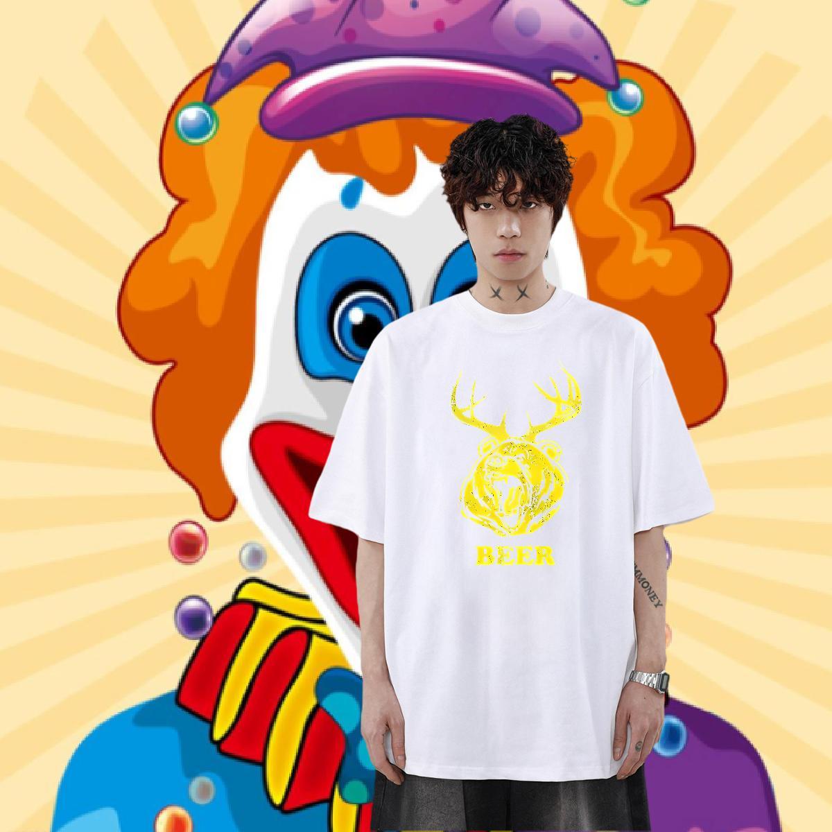 2024 DIY Men T Shirts 100% Cotton 230g lion Sport Tee Shirt O-Neck Short Sleeve Designer Couples T Shirts Custom Cartoon